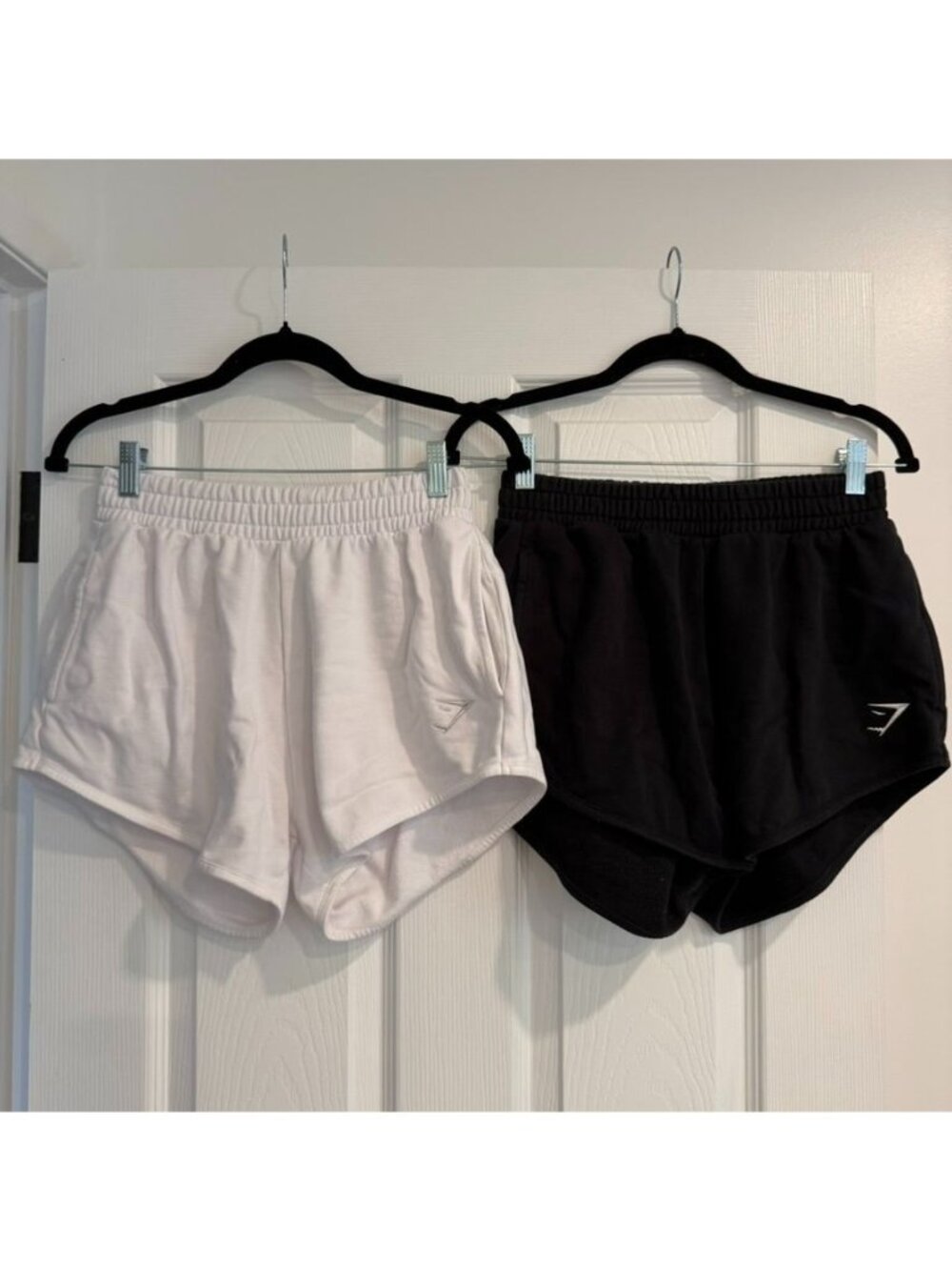 2PC Gymshark Black White Sweat Lounge Shorts Set Size Small